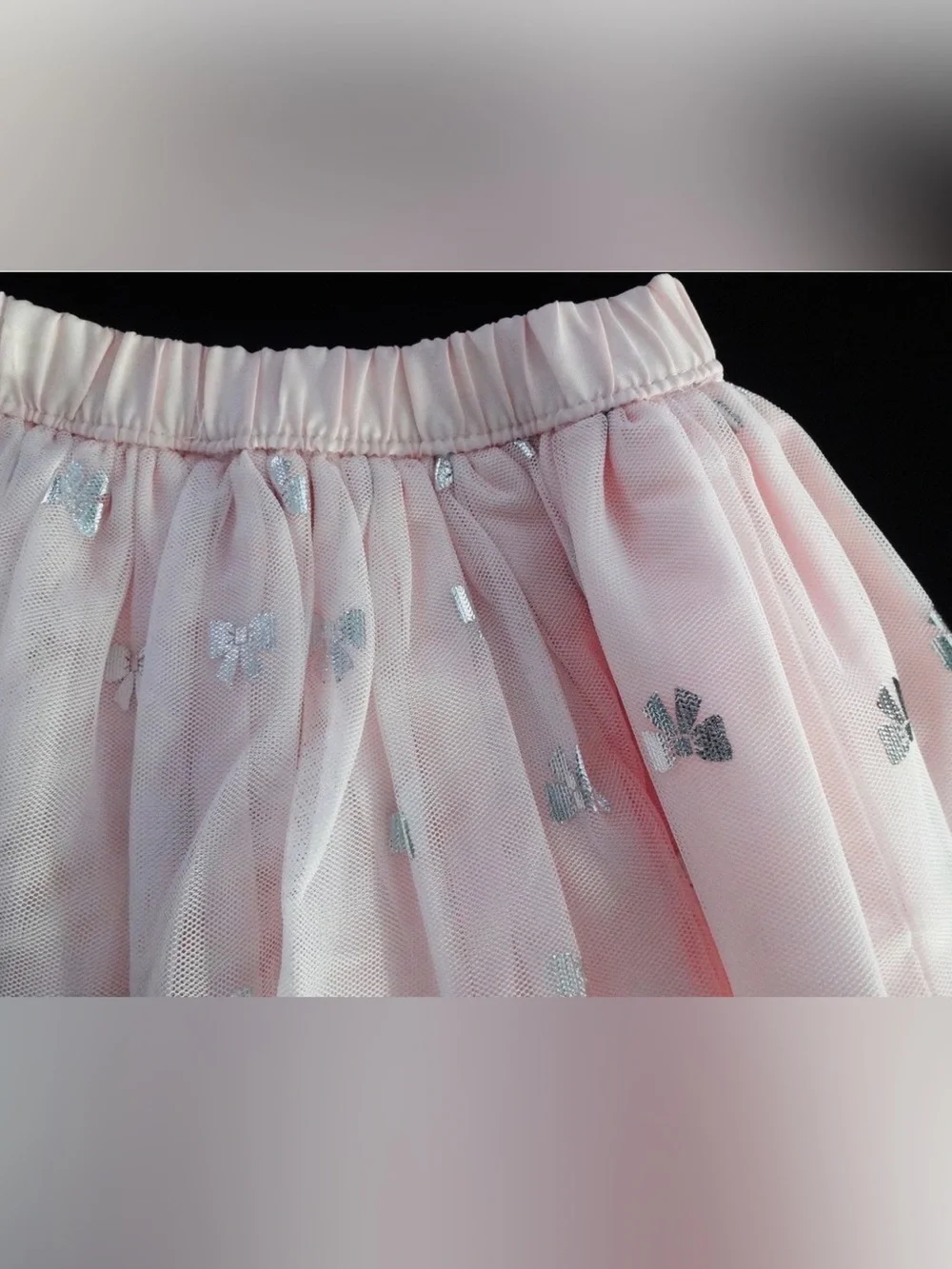 Carters Pink tulle Skirt with silver bows. Size: Girls 24 months